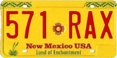 NM license plate 571RAX