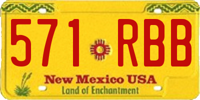 NM license plate 571RBB