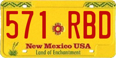 NM license plate 571RBD