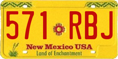 NM license plate 571RBJ