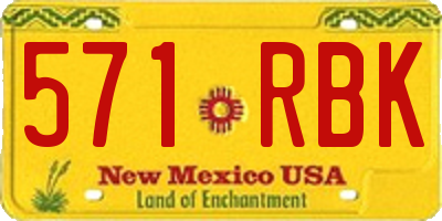 NM license plate 571RBK