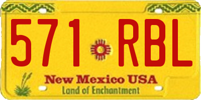 NM license plate 571RBL