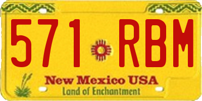 NM license plate 571RBM
