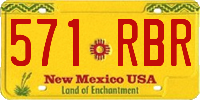 NM license plate 571RBR