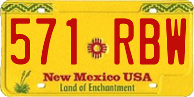 NM license plate 571RBW