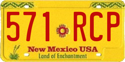 NM license plate 571RCP