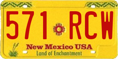 NM license plate 571RCW