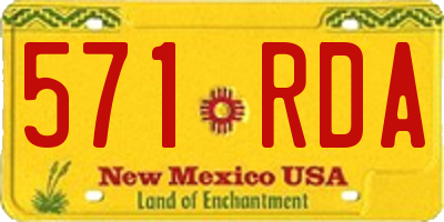 NM license plate 571RDA