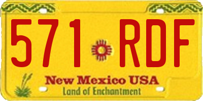 NM license plate 571RDF