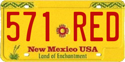 NM license plate 571RED