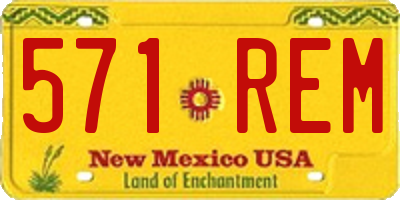 NM license plate 571REM
