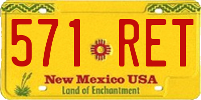 NM license plate 571RET