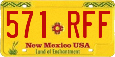 NM license plate 571RFF