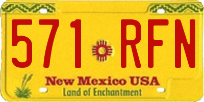 NM license plate 571RFN
