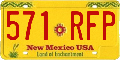 NM license plate 571RFP