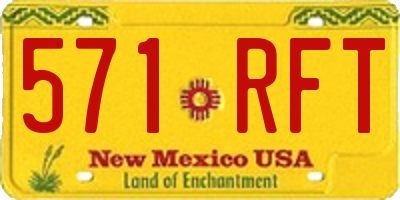 NM license plate 571RFT