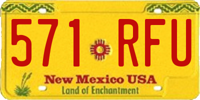 NM license plate 571RFU