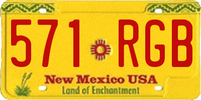 NM license plate 571RGB