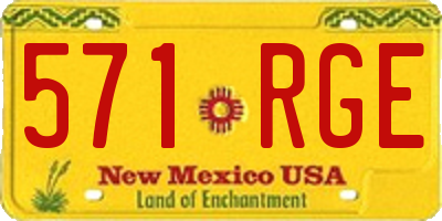 NM license plate 571RGE