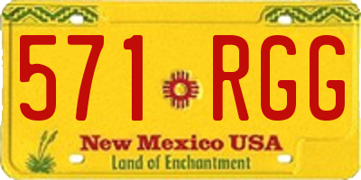 NM license plate 571RGG