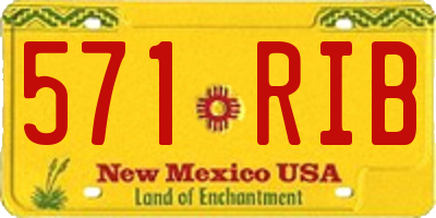 NM license plate 571RIB