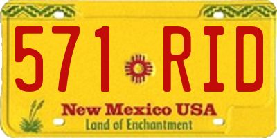 NM license plate 571RID