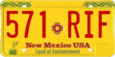 NM license plate 571RIF
