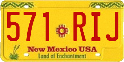 NM license plate 571RIJ