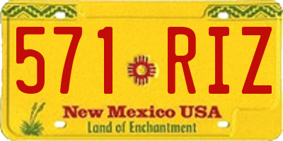 NM license plate 571RIZ