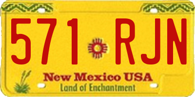 NM license plate 571RJN