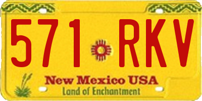 NM license plate 571RKV