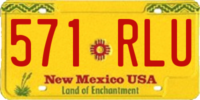 NM license plate 571RLU