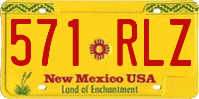 NM license plate 571RLZ