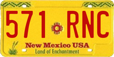 NM license plate 571RNC