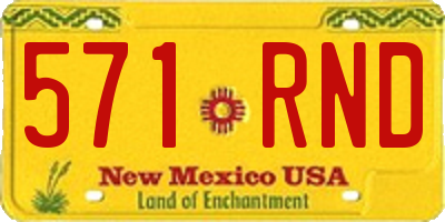 NM license plate 571RND