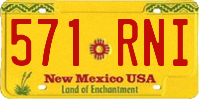 NM license plate 571RNI