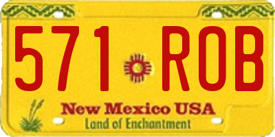 NM license plate 571ROB