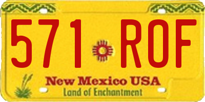 NM license plate 571ROF