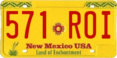 NM license plate 571ROI