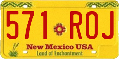NM license plate 571ROJ