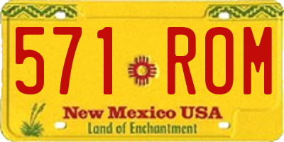 NM license plate 571ROM
