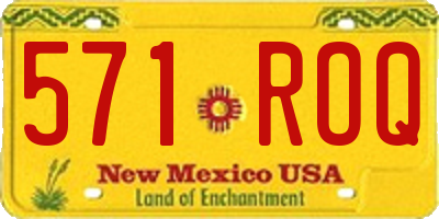 NM license plate 571ROQ