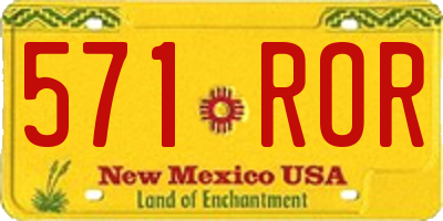 NM license plate 571ROR