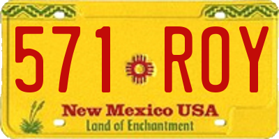 NM license plate 571ROY