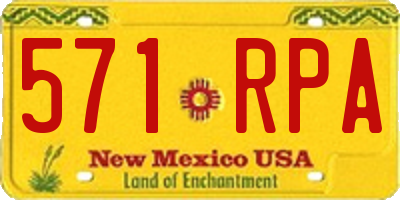 NM license plate 571RPA