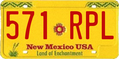 NM license plate 571RPL