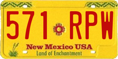 NM license plate 571RPW