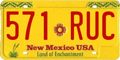 NM license plate 571RUC