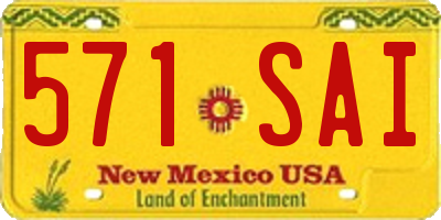 NM license plate 571SAI
