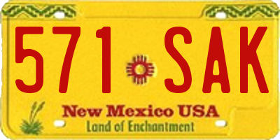 NM license plate 571SAK